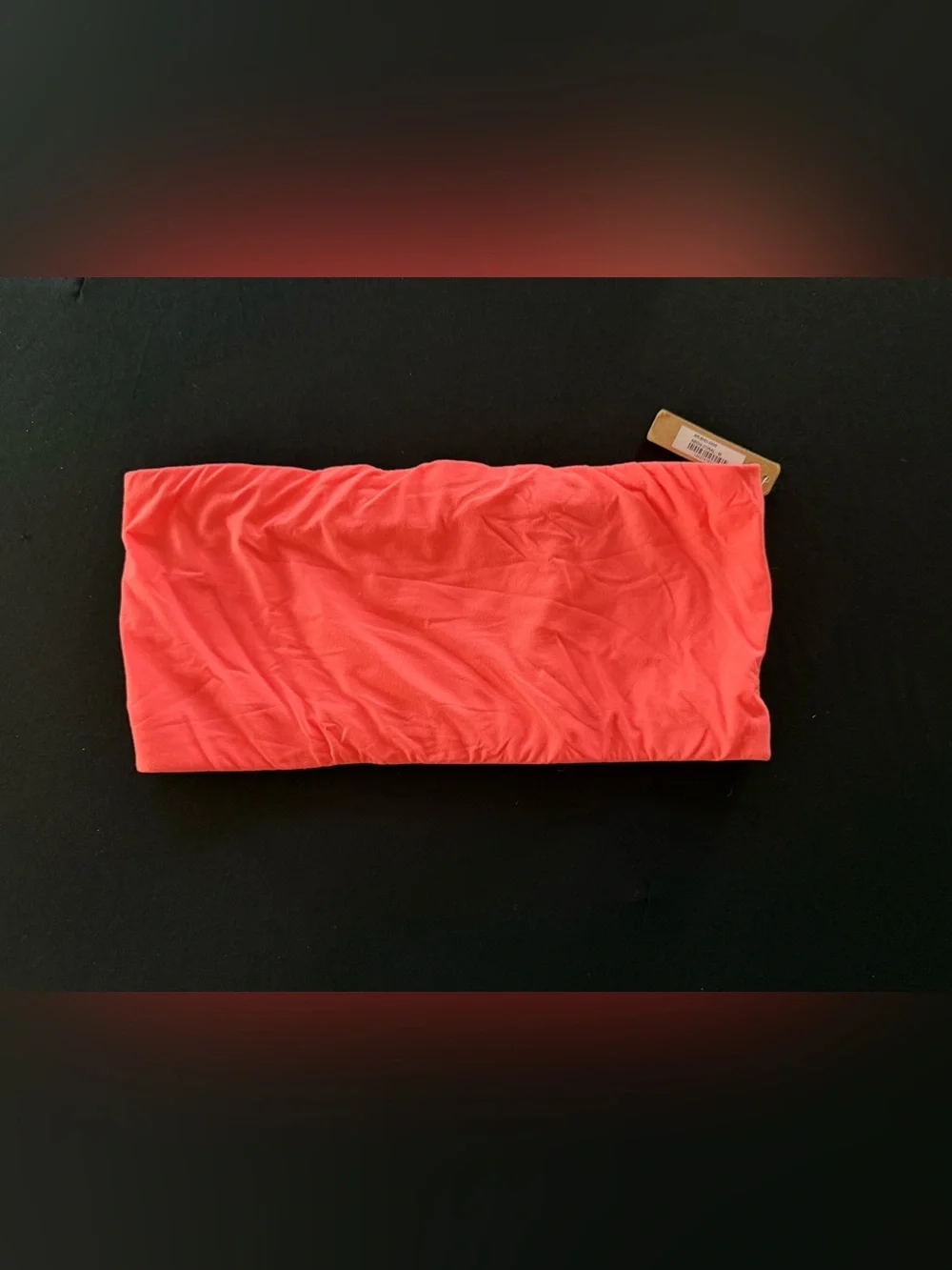 SKIMS Micro Bandeau Bikini Top Neon Coral size medium